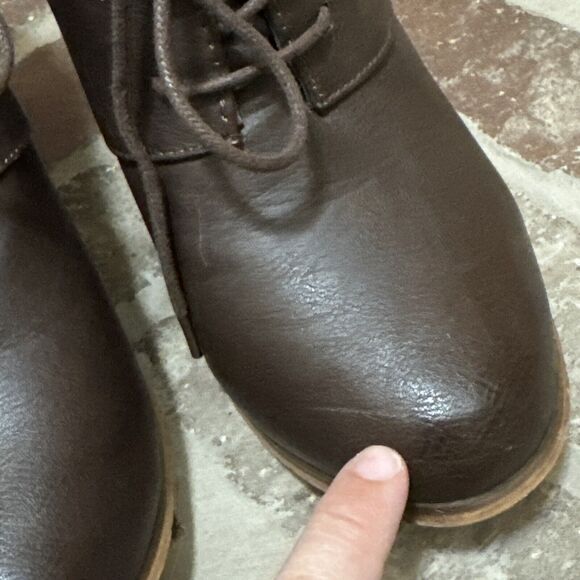 Altar’d‎ State Brown Ankle Boots Women 7.5 Selina Lace Up Bootie Block Heel - Picture 8 of 10